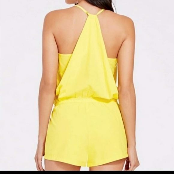 Fabletics Yellow Neema 100% polyester shorts romper Size S NWT - Picture 3 of 6